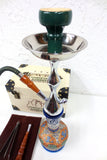 Shisha Nargile Hookah 18" Tobacco Water Pipe Vase Set, Luxury Sharqeyat Handmade Box