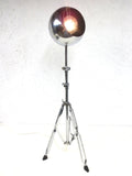 Vintage Mid Century Chrome Ball Sputnik Floor Lamp 45", Tripod, Swivels, 660W