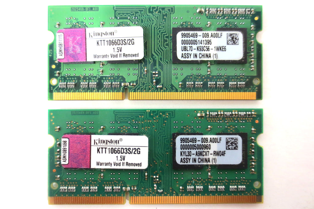 New Kingston 4GB 2x2GB RAM for Toshiba KTT1066D3S/2G DDR3 1066MHz PC3-8500 SODIM