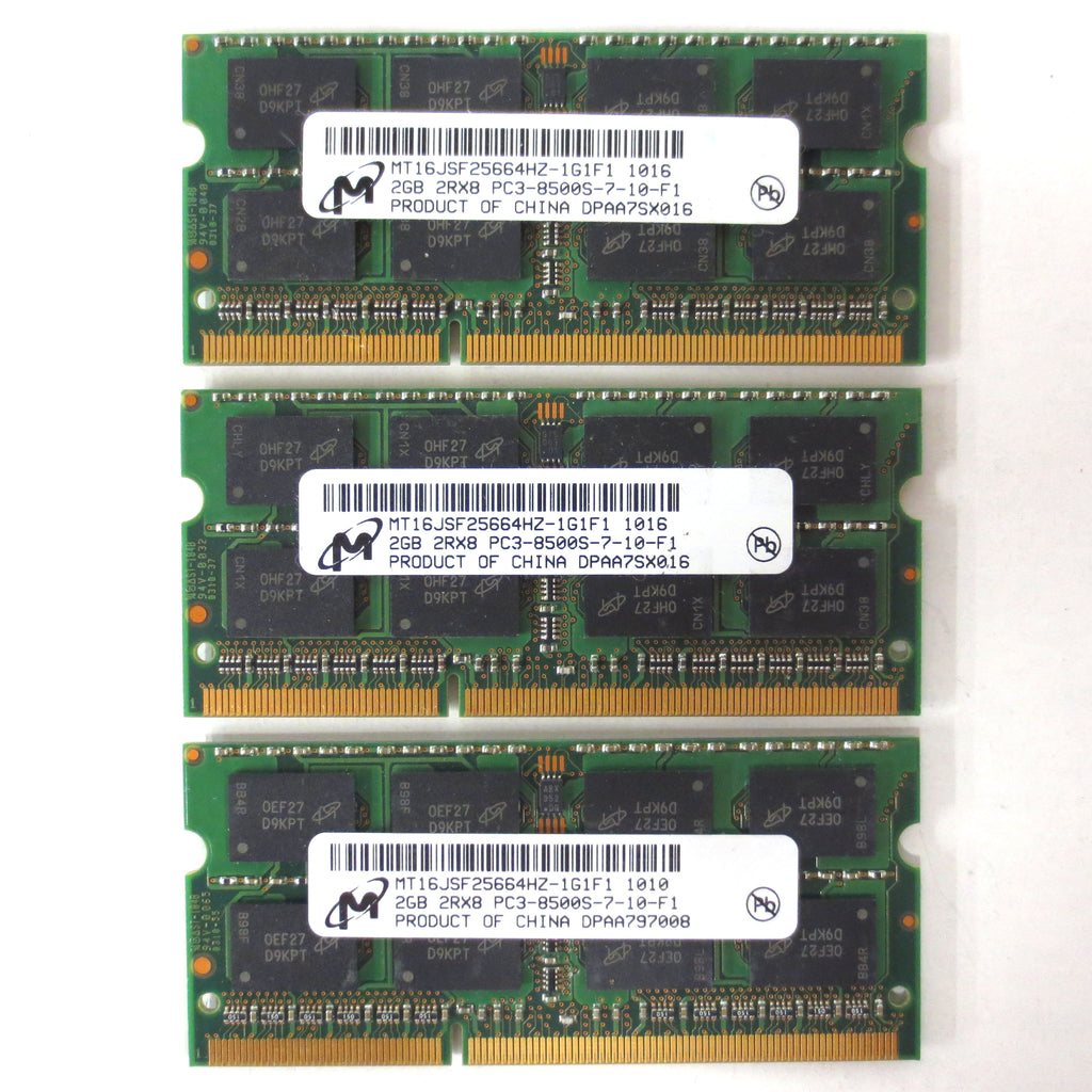 New 6GB 3x2GB Apple Memory RAM by Micron for MacBook DDR3 1066MHz PC3-8500S-7-10
