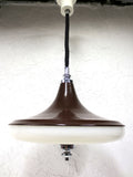 Vintage Atomic UFO Saucer Ceiling Light Fixture 17" Dia Signed Rolly Italy 1974