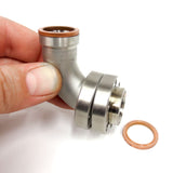 MDC 90° High Vacuum Fitting 1.33" Conflat Flange to Flange w/ 2 Copper Gaskets