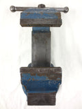 Vintage Hercules Industrial Bench Vise Vice 3.75" Jaws with Anvil, Marble Blue