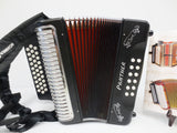 Hohner Panther Button Accordion, GCF Sol Diatonic Accordion, With Straps & Book