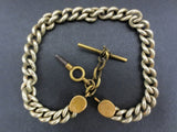 Antique Pocket Watch Brass Fob Chain with No 7 Pocket Watch Key, Ornate, 12"