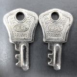 Miniature Vintage Lock with 2 Keys Signed Dep Burg Germany, Silver, Pendant