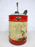 Vintage Veedol Motor Oil 5 Imperial Gallons Can, The Film of Protection, Red