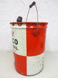 Vintage Texaco Motor Oil 5 Imperial Gallons Can, Improved Motor Oil, Red Green