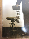 Antique 1915 Photo Postcard, Young Man Standing, Great Industrial Swivel Chair