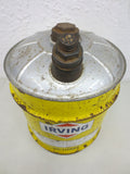 Vintage Irving Motor Oil 20 litres Yellow Can, 4.4 Gallons, Irving Canada