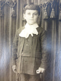 Antique 1920's Photo Postcard Serious Young Man Stage Curtains, Montreal, Canada