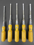 Vintage Hexagonal Screwdrivers Tools by Sam, Long 11" Long Wood Handle Tools