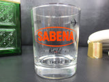 Vintage Sabena Airlines Cocktail Glass Tumbler Advertising, Whisky Shot, Belgium