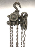 Antique Industrial Yale Screw Gear Block Half Ton, Cast Iron Pulley Chains Hooks