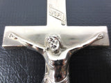 Vintage Crucifix Fixture for Funeral Casket Coffin 6", Nickel Plated, Rat Rod