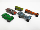 Lot of 5 TootsieToy Metal Cars, Roadsters, Dragster, Fiat Abarth, M.G., Original