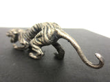 Vintage Cougar Tiger Pewter Figurine 2 3/4" Long, Attacking Position, Long Tail