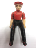 Vintage Toy Lorry Truck Driver with Articulated Arms, 2 1/2", Red Cap & Shirt