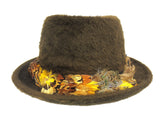 Vintage 1950's BILTMORE POLAR Fedora Hat, Fur Felt & Feathers, 7 1/8" Medium 57c