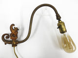 Antique Victorian Bridge Arm for Floor Lamp, Cast Iron Gargoyle Lamp Arm, Rewire
