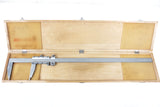Vernier Caliper 0-24" in / 0-600 mm, Imperial & Metric, Maple Wood Box, Stainless Steel