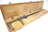 Vernier Caliper 0-24" in / 0-600 mm, Imperial & Metric, Maple Wood Box, Stainless Steel