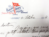 Antique 1904 Richelieu Ontario Navigation Company Personal Letter to a Quebec Do