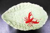 Vintage Carlton Ware Lobster Dish Set of 7, Deviled Eggs/Oyster, 5 Leaf Plates