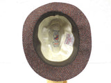 Vintage Brown Wool Tweed Fedora, Biltmore Hat Made in Canada, Harris Tweed, 7"