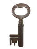 Original Antique Large 2 3/4" Skeleton Key, Massive Fancy Bit, 3 Rings Stop