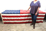 Vintage 50 Sewn Stars American U.S.A. Flag 5 X 9 Feet, Cotton Bunting, Casket