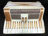 Vintage Castelfidardo Bontempi Ubaldo Piano Accordion 120 Basses 41 keys, Gold Flakes, Amber, With Case