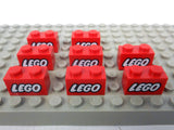 Lot of 8 Vintage 1980's Small Lego Blocks Bricks Printed, Lego Playset Parts, 1 X 2"