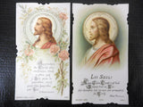 Lot of 6 Antique 1910's French Paris Religious Holly Prayer Cards Lithographs, Color & Gold Paint Details, Jesus Catholic Holly Scenes