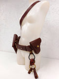 Vintage Horse Mounted Police Men's Belt Size 34 with Accessories, RCMP Royal Canadian Mounted Police, Burgundy Leather
