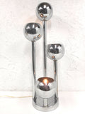 Vintage Mid Century Chrome Lamp Light 27", Atomic Age, 4 Chrome Balls, Eames Reggiani Style