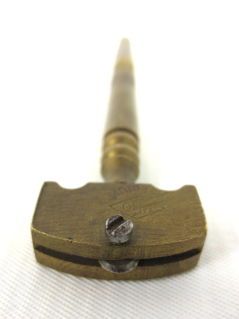 Antique Brass Glass Cutter and Hidden Screw Driver 4" Long, Made in Belgium, Pocket Size Tool