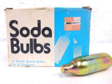 10 Vintage Soda Syphon Seltzer Bottle Bulbs Chargers Changers, New Old Stock, Complete Box