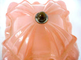 Vintage 1930's Depression Era Pink Frosted Glass Lamp Shade for Southern Belle Boudoir Lamp, Art Deco