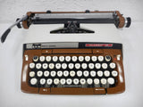 Vintage Smith Corona Classic 12 Portable Typewriter, Two Tone Brown Beige, Retro Mid Century Design, Original Case