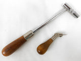 2 Vintage Piano Tuning Tools with Wooden Handles, Hammer Voicing Tool and Grover Tuning Key Wrench Hammer with Star Point