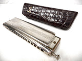 Large Vintage Hohner Chromonica 280/64 Chromatic Harmonica 7" Professional Model, 4 Octaves, Metal Reeds, Made in Germany, C Key with Case
