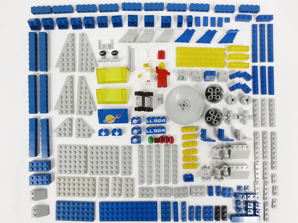 Vintage 1979 Lego Legoland Space Galaxy Explorer Ship 6497, 160+ Original Pieces Lot, Gray Blue and Yellow