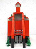 Vintage 1980s Tall 17" Lego Legoland Red Lighthouse Church with Terrasse, 550+ pieces, Red and Black, 4.4 Pounds