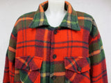 Vintage Canadian Lumberjack Red Jacket Coat Vest for Men XXL, Signed Dea Jacket Vest Deacon Brothers, Red Plaid Mackinaw, Heavy Duty Wool