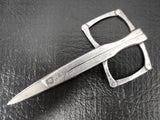 Antique Foldable Pocket Travel Sewing Scissors 3 1/4" signed Cowlishaw Sheffield England, Silver Plated, Hinged Finger Holes, Chatelaines