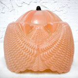 Vintage 1930's Depression Era Pink Frosted Glass Lamp Shade for Southern Belle Boudoir Lamp, Art Deco