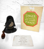 Vintage Singer Pinking Machine Model 12379, Hand Operated, Cast Iron, Zigzag Bias, Instructions and Original Box