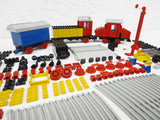 Vintage 1980 Lego Legoland Battery Diesel Freight Train 7720, 360+ Original Pieces Lot, Red Gray, Yellow and Blue, With Two Motors