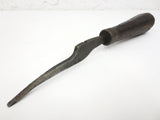 Rare Antique Machinist & Gunsmith Tool 10" Long marked 2944, Curved and Narrow Carving Head, Notch on Top, Large Wooden Handle